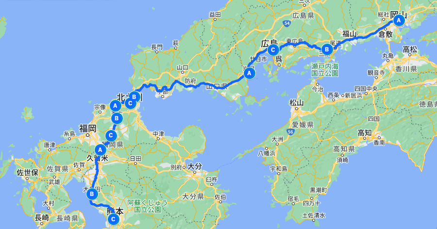 2019年冬休み　青春18きっぷの旅　６日目　岡山～福岡～熊本